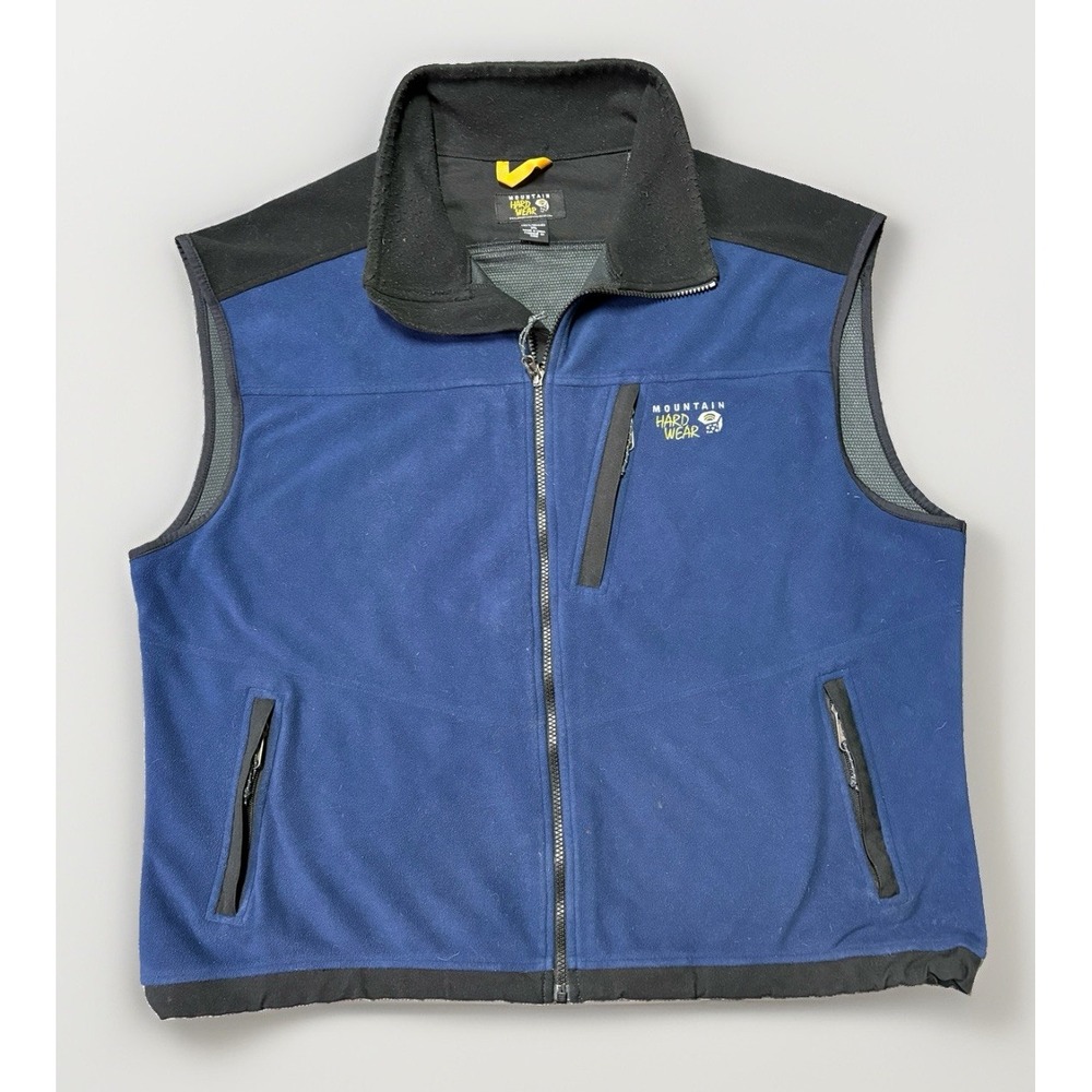 Mountain Hardwear Windstopper Tech Fleece Vest Mens XXL Blue Gorpcore Full Zip